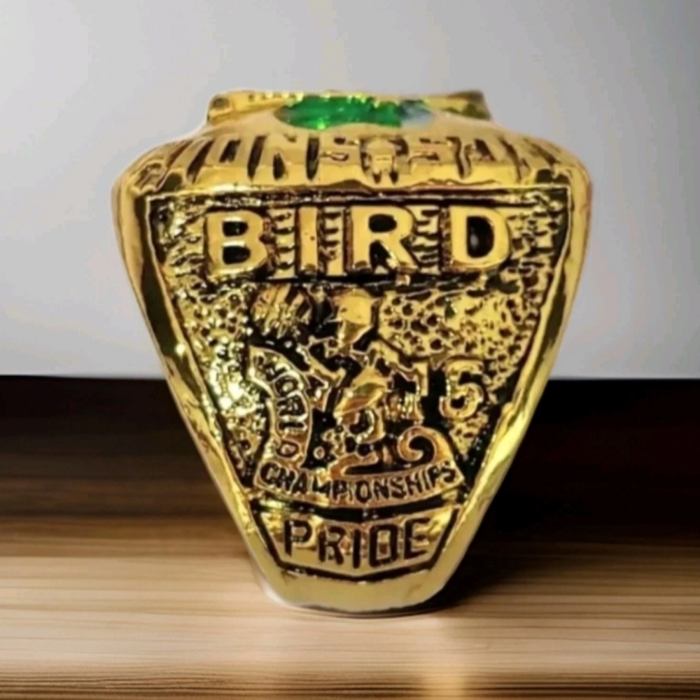 HAND-MADE 1986 OLD SCHOOL CELTICS LARRY BIRD CHAMPION SIZE 11 RING,BOX & POSTER!